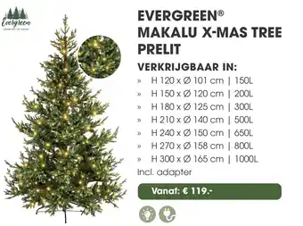 Coppelmans Evergreen makalu x-mas tree prelit aanbieding