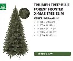 Coppelmans Triumph tree blue forest frosted x mas tree slim aanbieding