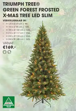 Coppelmans Triumph tree green forest frosted x mas tree led slim aanbieding