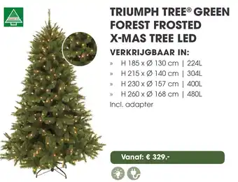 Coppelmans Triumph tree green forest frosted x mas tree led aanbieding