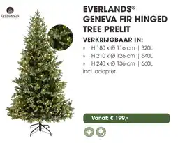 Coppelmans Everlands geneva fir hinged tree prelit aanbieding