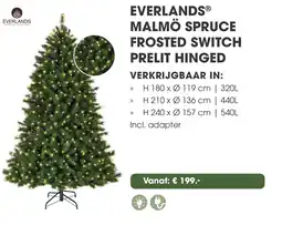 Coppelmans Everlands malmö spruce frosted switch prelit hinged aanbieding