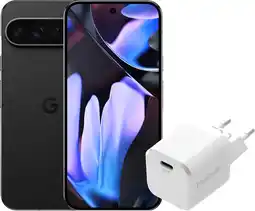 Coolblue Google Pixel 9 Pro XL 128GB Zwart 5G + BlueBuilt Oplader met Usb C Poort 30W Wit aanbieding