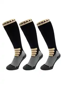 ANWB Poederbaas Merinowol 3 paar Skisokken Zwart aanbieding