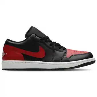 Foot Locker Jordan 1 Low Sneakers Heren - Zwart - Maat 42 - Leer aanbieding