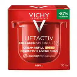 De Online Drogist Vichy Liftactive Dagcrème Collagen SPF 50 Navulling aanbieding