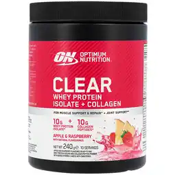 Holland & Barrett Optimum Nutrition Clear Whey Protein Isolate + Collagen Apple & Raspberry - 240g aanbieding