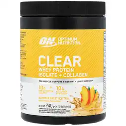 Holland & Barrett Optimum Nutrition Clear Whey Protein Isolate + Collagen Summer Fruit Ice Tea - 240g aanbieding