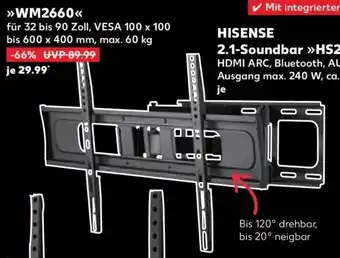 Kaufland DE One for all TV wandhalterungen WM2660 aanbieding
