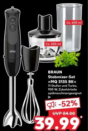 Kaufland DE Braun Stabmixer Set MQ 3135 BK aanbieding