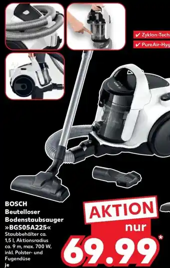 Kaufland DE Bosch Beutelloser Bodenstaubsauger BGS05A225 aanbieding