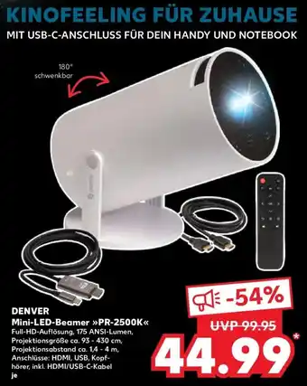 Kaufland DE Denver Mini-LED-Beamer PR-2500K aanbieding