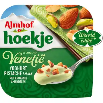 Jumbo Almhof Hoekje Yoghurt Pistache Smaak met Krokante Amandelen 150 g aanbieding