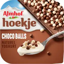 Jumbo Almhof Hoekje Choco Balls Naturel Yoghurt 150 g aanbieding