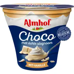 Jumbo Almhof Choco met slagroom Wit-Vanille 180 g aanbieding