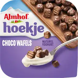 Jumbo Almhof Hoekje Choco Wafels Naturel Yoghurt 150 g aanbieding