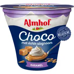 Jumbo Almhof Choco met slagroom Karamel 180 g aanbieding
