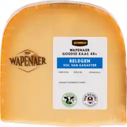 Jumbo Wapenaer Goudse Kaas Belegen 48+ Stuk ca. 402 g aanbieding