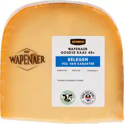 Jumbo Wapenaer Goudse Kaas Belegen 48+ Stuk ca. 402 g aanbieding
