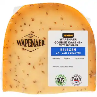 Jumbo Wapenaer Goudse Kaas met Komijn Belegen 48+ Stuk ca. 325 g aanbieding