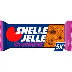 Jumbo Snelle Jelle (Te) Krachtige Rozijnenkoek 5 Stuks 325 g aanbieding