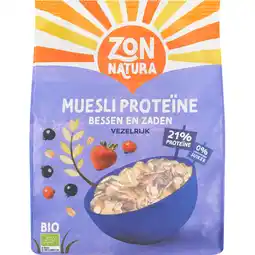 Jumbo Zonnatura Bio Muesli Proteïne Bessen en Zaden 375 g aanbieding