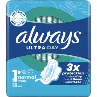Jumbo Always Ultra Dag Maandverbanden Normal (Maat 1) aanbieding