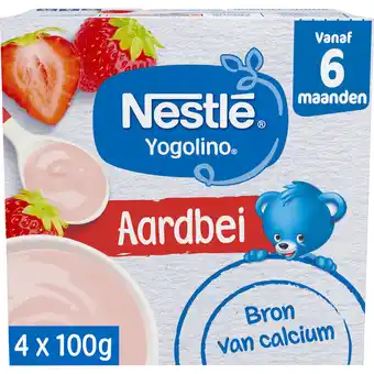 Jumbo Nestlé Yogolino Aardbei 6+ maanden baby toetje 4 x 100 g aanbieding