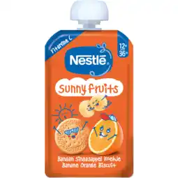 Jumbo Nestlé Sunny Fruits Banaan Sinaasappel Koekje 12m - 36m 110 g aanbieding