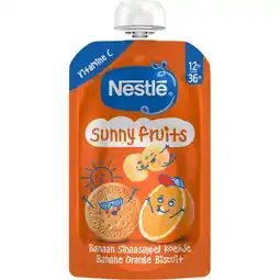 Jumbo Nestlé Sunny Fruits Banaan Sinaasappel Koekje 12m - 36m 110 g aanbieding