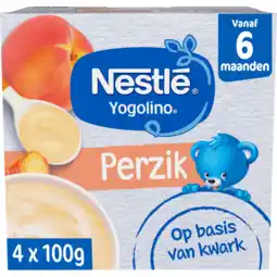 Jumbo Nestlé Yogolino Perzik 6+ maanden baby toetje 4 x 100 g aanbieding