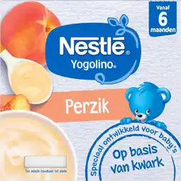 Jumbo Nestlé Yogolino Perzik 6+ maanden baby toetje 4 x 100 g aanbieding