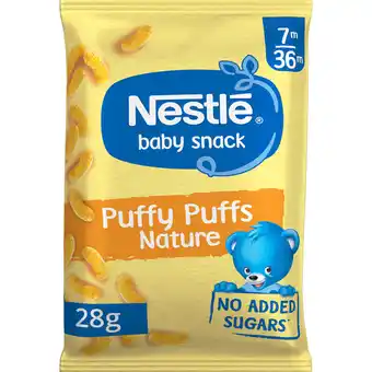 Jumbo Nestle Baby Snack Puffy Puffs Natuur 7m-36m 28 g aanbieding