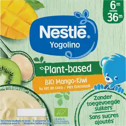 Jumbo Nestlé Yogolino Bio Mango-Kiwi met Kokosmelk 6m-36m 4 x 90 g aanbieding