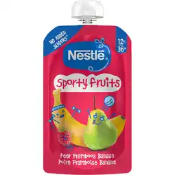 Jumbo Nestlé Sporty Fruits Peer Framboos Banaan 12m-36m 110 g aanbieding