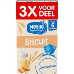 Jumbo Nestlé PyjamaPapje Biscuit 6+ maanden baby pap 3 x 250 ml aanbieding