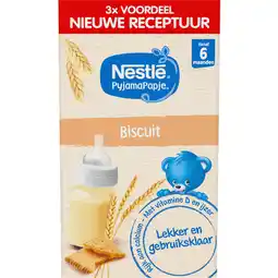 Jumbo Nestlé PyjamaPapje Biscuit 6+ maanden baby pap 3 x 250 ml aanbieding