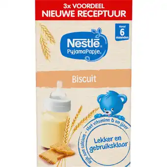 Jumbo Nestlé PyjamaPapje Biscuit 6+ maanden baby pap 3 x 250 ml aanbieding