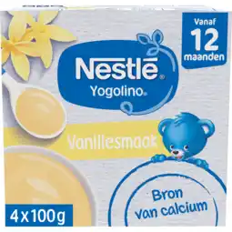 Jumbo Nestlé Yogolino Vanillesmaak 12+ maanden baby toetje 4 x 100 g aanbieding