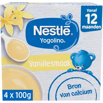 Jumbo Nestlé Yogolino Vanillesmaak 12+ maanden baby toetje 4 x 100 g aanbieding