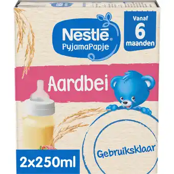Jumbo Nestlé PyjamaPapje Aardbei 6+ maanden baby pap 2 x 250 ml aanbieding