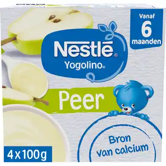 Jumbo Nestlé Yogolino Peer 6+ maanden baby toetje 4 x 100 g aanbieding