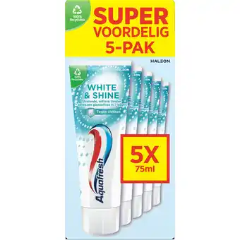 Jumbo Aquafresh White & Shine Tandpasta 5 Stuks aanbieding