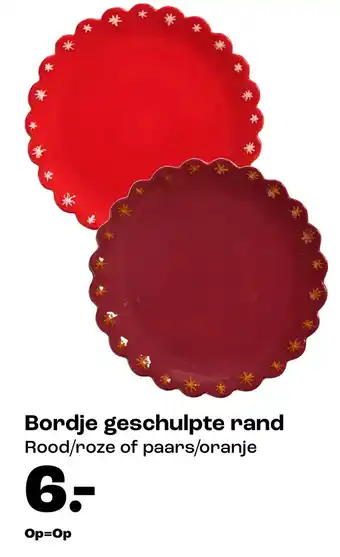 Kwantum Bordje geschulpte rand aanbieding