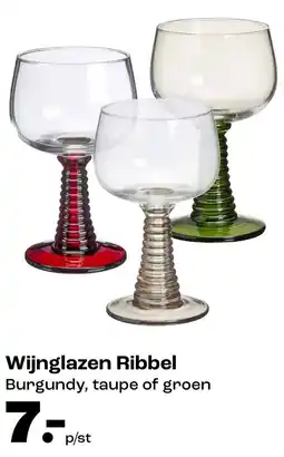Kwantum Wijnglazen Ribbel aanbieding