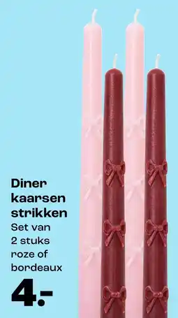 Kwantum Diner kaarsen strikken Set van 2 stuks aanbieding