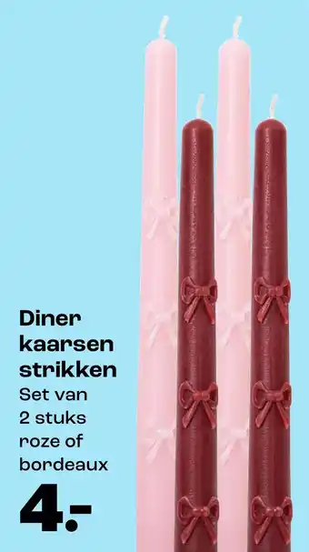 Kwantum Diner kaarsen strikken Set van 2 stuks aanbieding