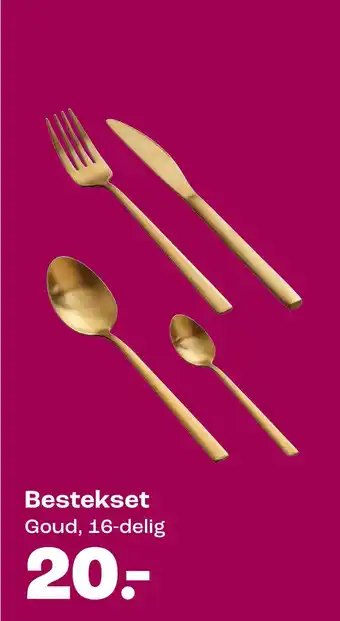 Kwantum Bestekset Goud, 16-delig aanbieding