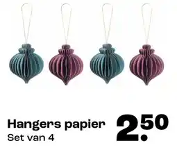 Kwantum Hangers papier Set van 4 aanbieding