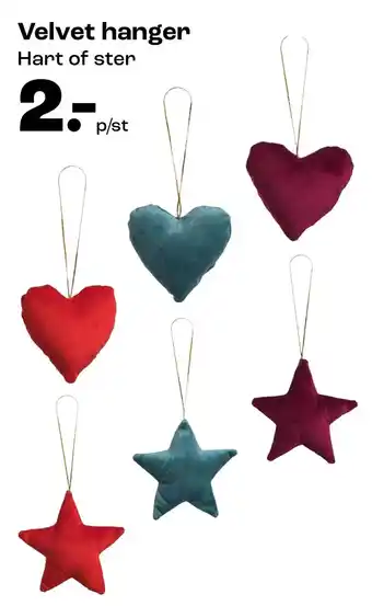 Kwantum Velvet hanger Hart of ster aanbieding